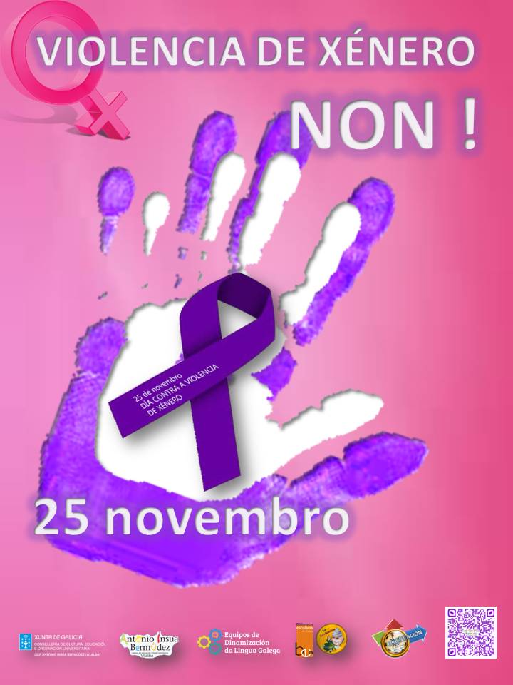 Cartaz 25 nov NON VIOLENCIA INSUA BERMUDEZ VILALBA ENDL ORIENTACIÓN