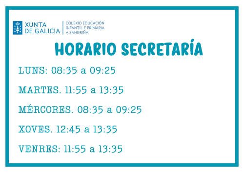 Horario secretaría 2024 2025