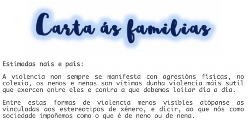 Carta ás familias