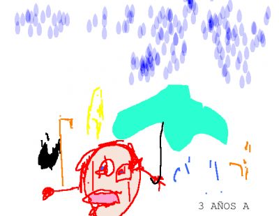 Debuxo colectivo dos nenos/as de 3 anos sobre a primavera e o arco da vella (tema da Luz)
