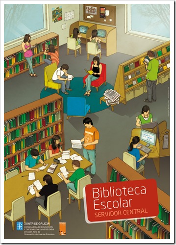 Cartel Día das Bibliotecas Escolares 2008