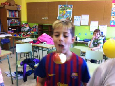 Playing  "SNAP APPLES"
