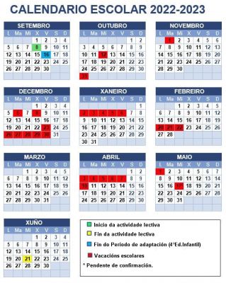 Calendario escolar curso 2022/2023
