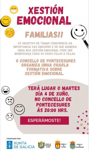 cartel da formación de xestión emocional para familias