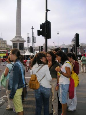 Trafalgar Square
O tráfico no centro de London
