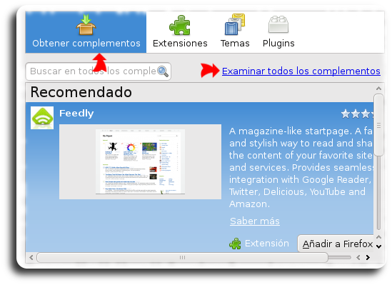 Obter complementos de Firefox