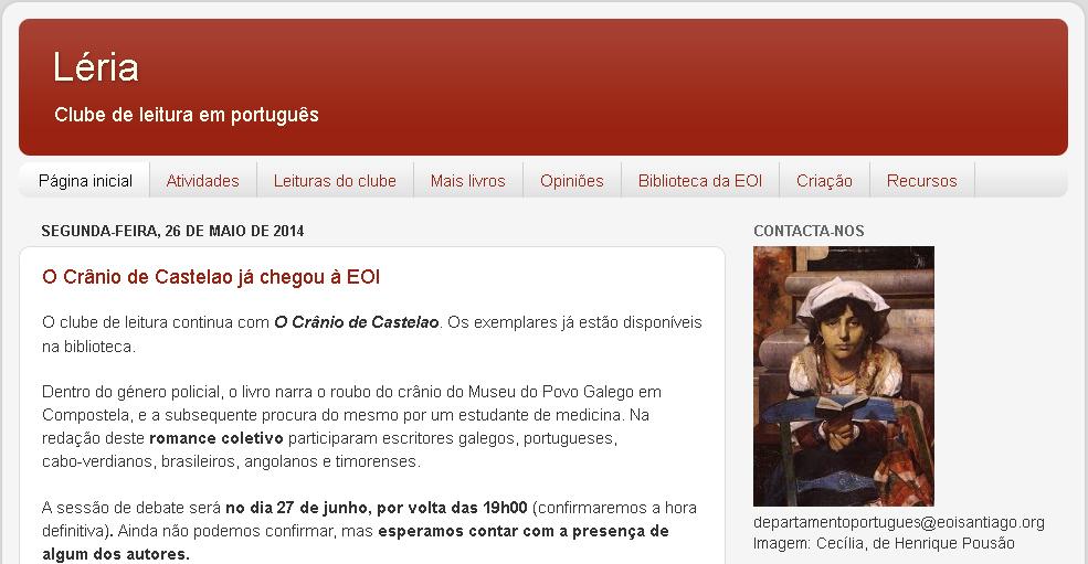 Léria - Blog do club de lectura de portugués