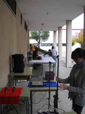 Preparativos para a festa.
