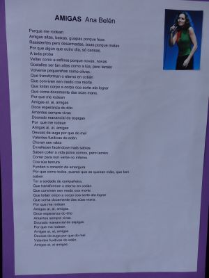 Letra dunha canción de Ana Belén.
