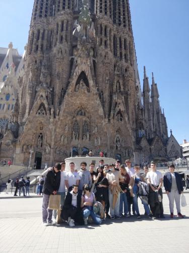 Alumnado no Parque Güell