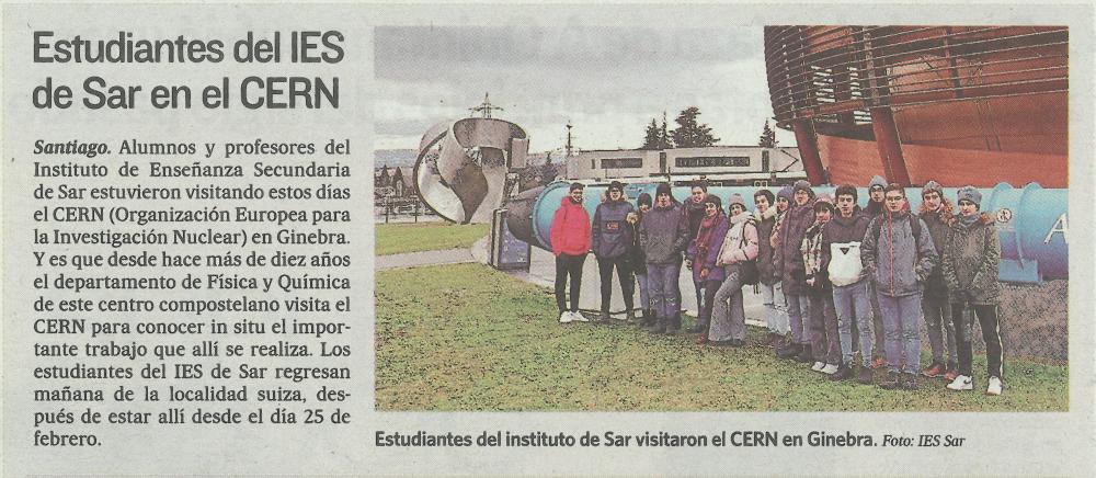 estudantes do IES de Sar no CERN