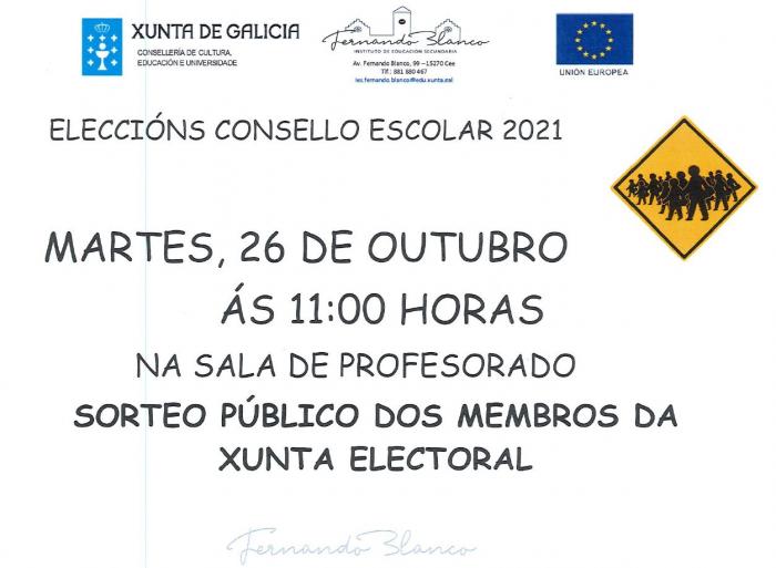 Anuncio do sorteo da xunta electoral