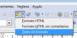 Pegar texto sen formatos