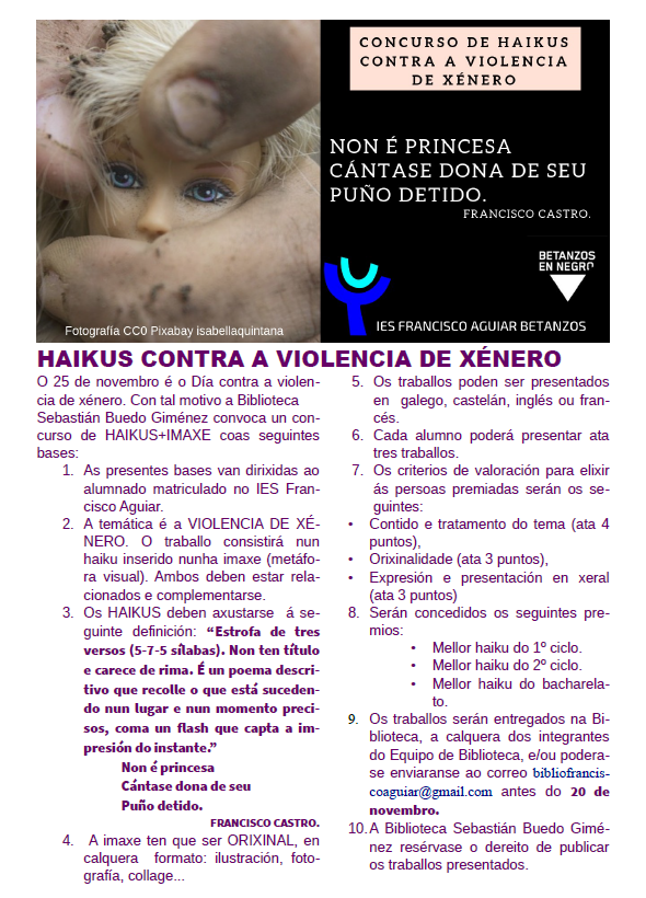 Concurso Haikus contra a Violencia de Xénero