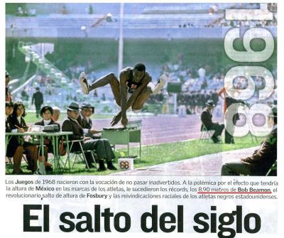 1.968 Bob Beamon.Salto de longitud.8,90 m. en la Olimpiada de Méjico.As.
