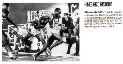 1.968 Hin Hines primer atleta en bajar la marca de 10 segundos en los 100 m.As.
