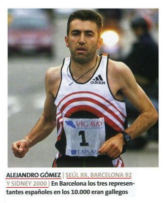 1.988, 1.992 y 2.000 Alejandro Gómez.Gallego.Participando en la Olimpiada de Seúl, Barcelona y Sidney.
