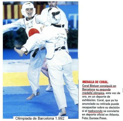 1.992 Coral Bistuer.Taekwondo Oro en la Olimpiada de Barcelona
