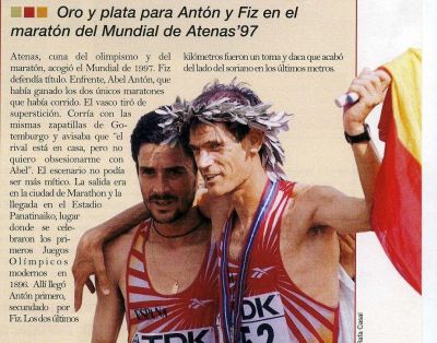 1.997 Abel Antón y Fiz.Oro y plata en el Mundial de Atenas
