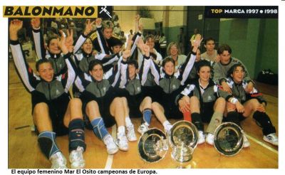 1.997 Balonmano.El equipo del El Mar El Osito Campeonas de Europa.Marca.
