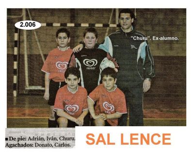 2.005-06 Fútbol Sala.Sal Lence.Churu, Iván, Donato y Carlos.
