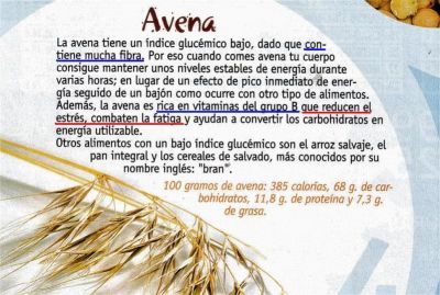 Avena. Rica en fibra y vitamina del grupo B que reduce el estrés y combaten la fatiga.2.006
