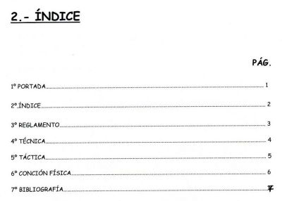 1 Balonmano.Serafín González 3º B.2 índice.
