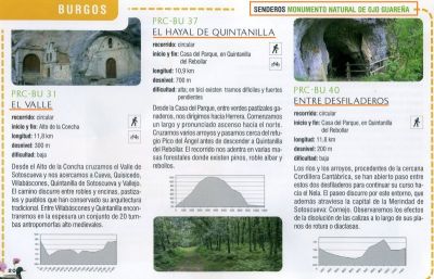 Burgos.Ojo Guareña.Tres rutas: El Valle, El Hayal de Quintanilla y Entre desfiladeros (Quintanilla del Rebollar)
