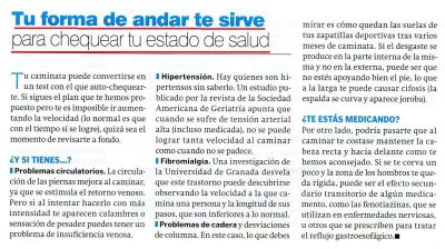 Caminar.9b. Posibles problemas de salud.Revista SaberVivir 2.011
