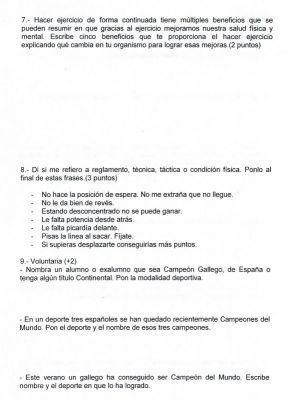 Badminton.Examen para 3º.2.010.
