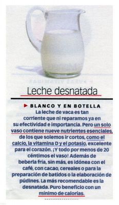 Leche desnatada.Rica en calcio, potasio y vitamina D.Mínimas calorías.2.011
