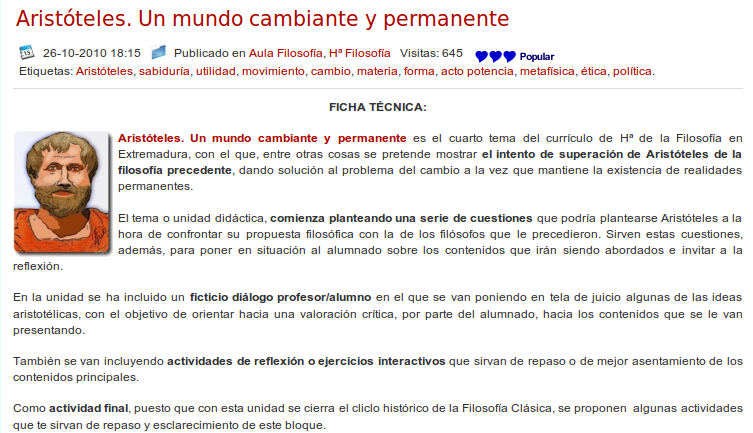 Unidade Aristóteles en filex