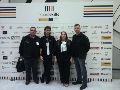 Lidia e Pablo, campións galegos, asistindo ao Campeonato de España 2015, celebrado en Madrid
