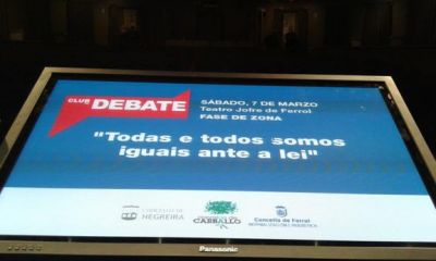 6 de marzo de 2015
Sábado 7 de marzo. 
LUGAR: Teatro Jofre de Ferrol.
EQUIPOS: de Carballo, Ferrol e Negreira.
TEMA do debate: "Todas e todos somos iguais ante a lei"
Palabras chave: actividade educativa