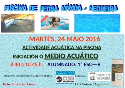 19 de maio de 2016
Piscina
Palabras chave: actividade educativa