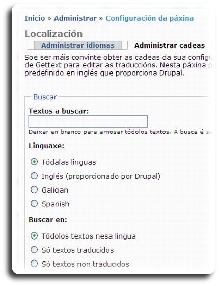 Administrar as cadeas de traducción