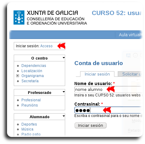 Acceso ao curso de prácticas