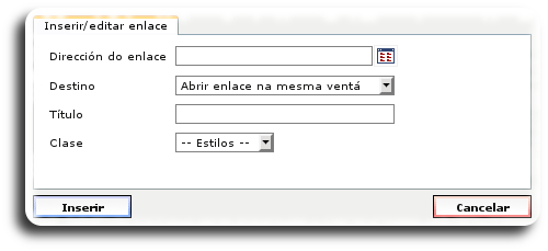 Xanela inserir enlace