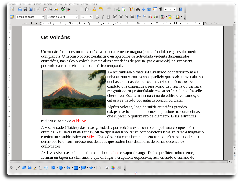 Edición de documento en Writer (OpenOffice)