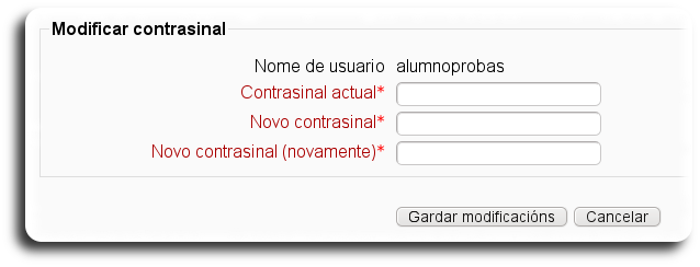 Modificar contrasinal