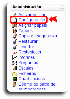 Acceder á configuración do curso