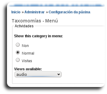 Taxonomías - Menú