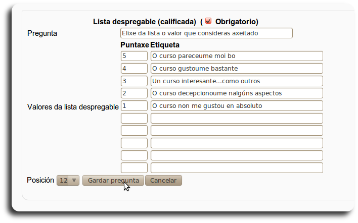 retroalimentacion lista despregable cualificada