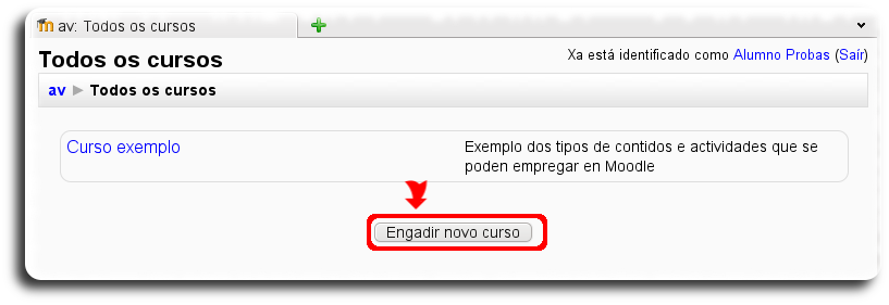 Engadir novo curso