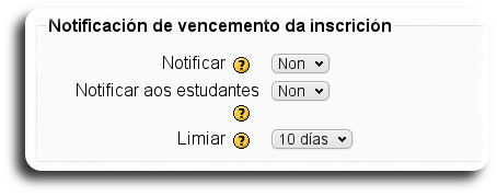 Notificacións de vencemento da inscrición