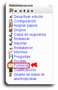 Administración > Ficheiros