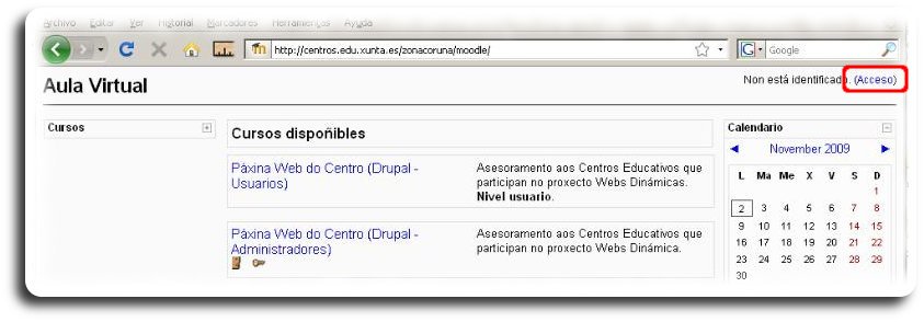 Enlace de entrada a moodle