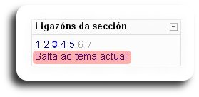 Bloque de navegación entre as diferentes seccións do curso.