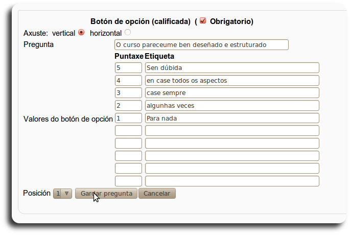 retroalimentación botón opción