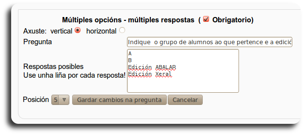 multiples opcions multiples respostas